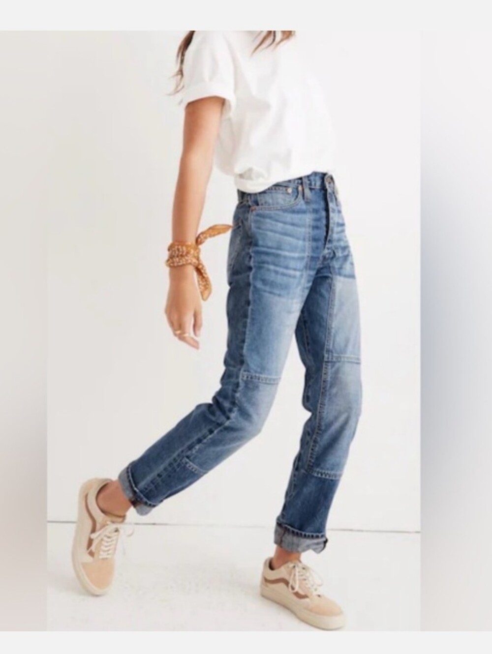 Madewell Rivet & Thread Slim Boyjeans Thigh Patch Edition